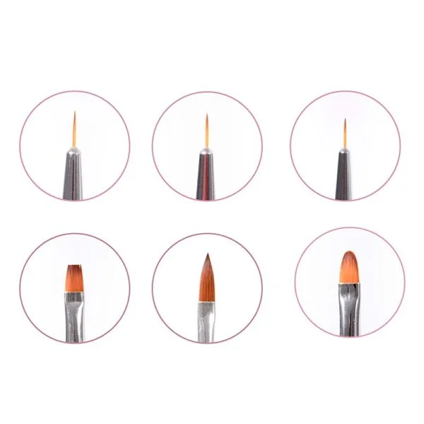 PINCEL PARA UÑAS DOBLE PUNTA X3