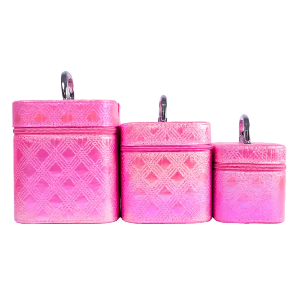 SET DE MALETAS PARA MAQUILLAJE ROSADO X3 MIXED