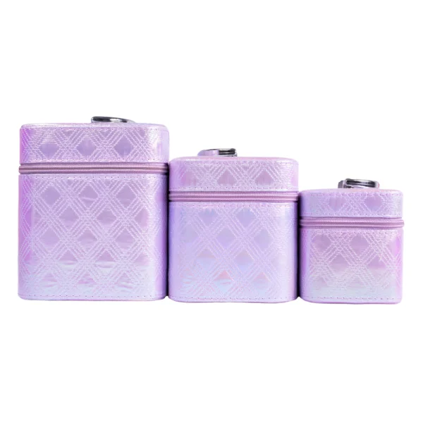 SET DE MALETAS PARA MAQUILLAJE MORADO X3 MIXED